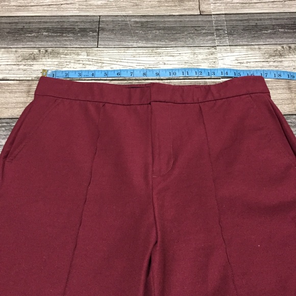 Lands End High Rise Pants Women’s 12P Burgundy (Inseam 24.5) Stretch - Picture 3 of 8